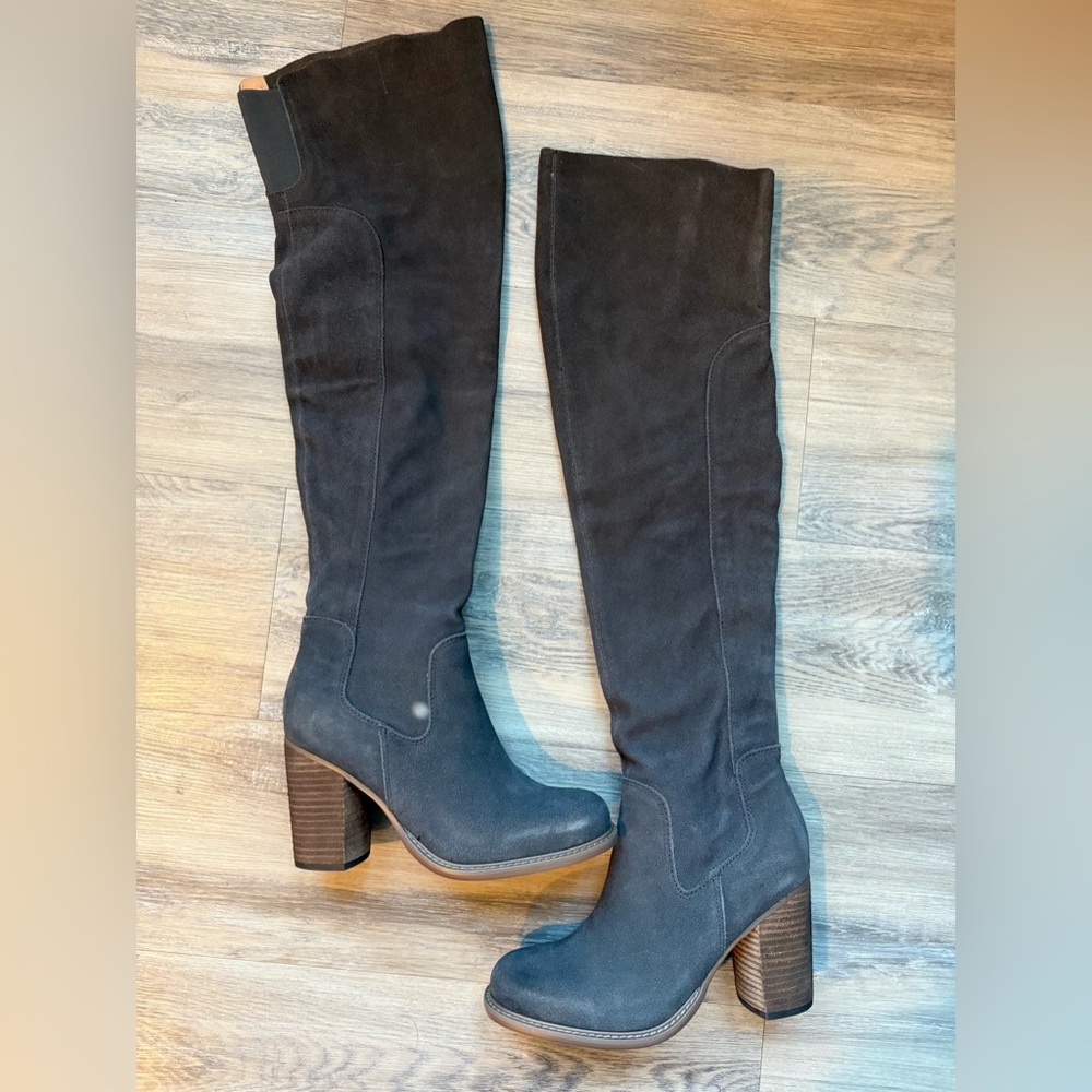 Kelsi Dagger Brooklyn Logan Grey Over The Knee Boots (7.5)